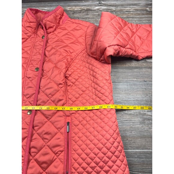 Appleseed's Orange Coral Quilted Barn Jacket Plus 1X Country Chic Cottagecore - Picture 12 of 16